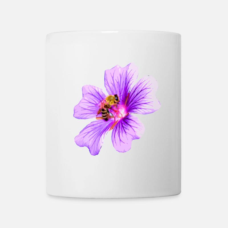 Biene Blüte - Tasse - Weiß