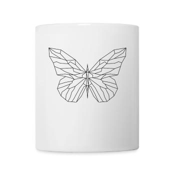 Geometrischer Schmetterlings-Aufkleber - Tasse - Weiß - Vorne