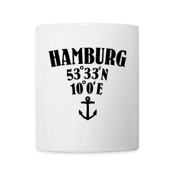 Hamburg Koordinaten - Tasse - Weiß - Vorne