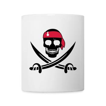 Piraten Totenkopf - Tasse - Weiß - Vorne
