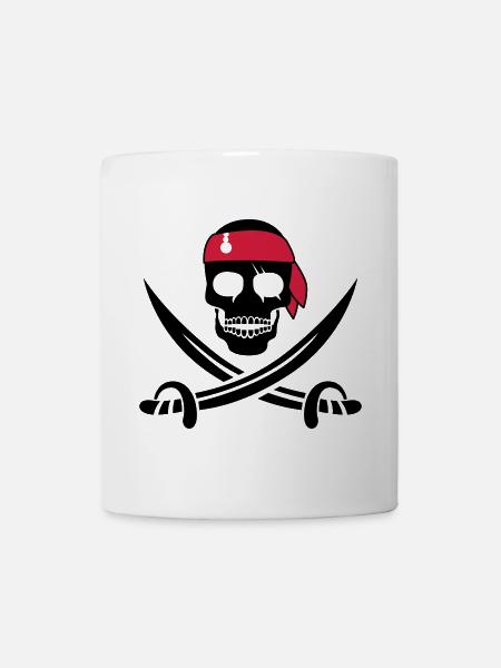 Piraten Totenkopf - Tasse - Weiß