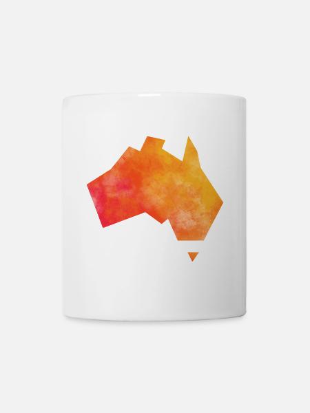 Karte Australien - Tasse - Weiß