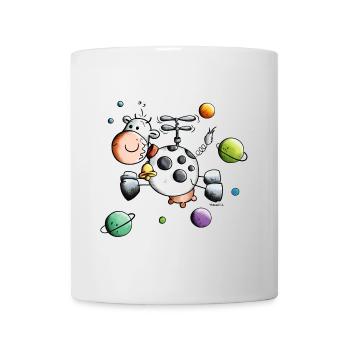 Vache en tournée mondiale - Mug blanc - blanc - Devant