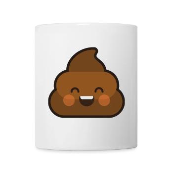 Kackhaufen Lachen Zähne Emoji Scheiße Kot Haufen - Tasse - Weiß - Vorne