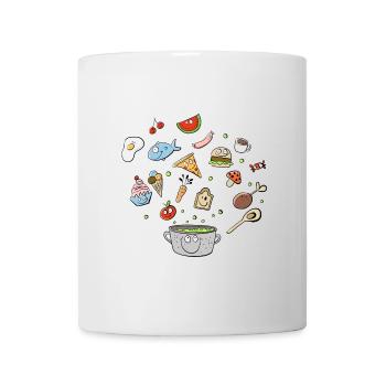 Essen Doodle I Mahzeit I Lebensmittel - Tasse - Weiß - Vorne