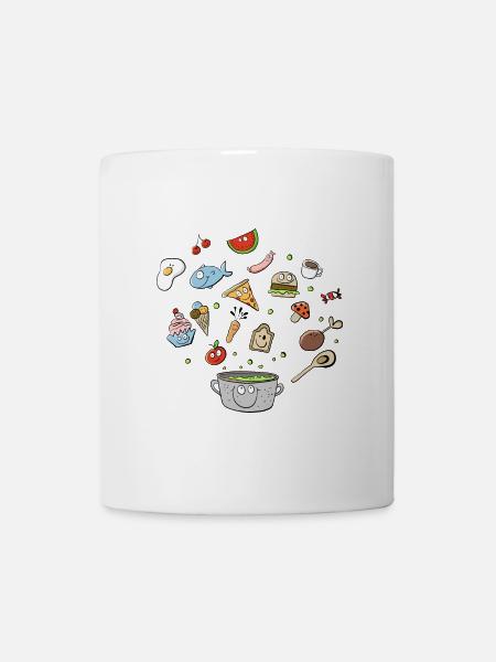 Essen Doodle I Mahzeit I Lebensmittel - Tasse - Weiß
