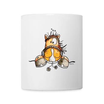 Neugieriges Pferd - Tasse - Weiß - Vorne