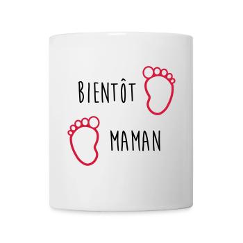 Bientôt Maman / Bébé / Naissance / Enceinte / Baby - Mug blanc - blanc - Devant