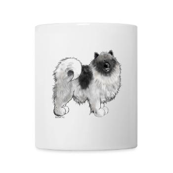 Wolfsspitz Hundemotiv I Comic Hund Geschenk - Tasse - Weiß - Vorne