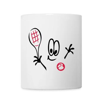 Sport, Tennis ,Tennisball, Comic - Tasse - Weiß - Vorne