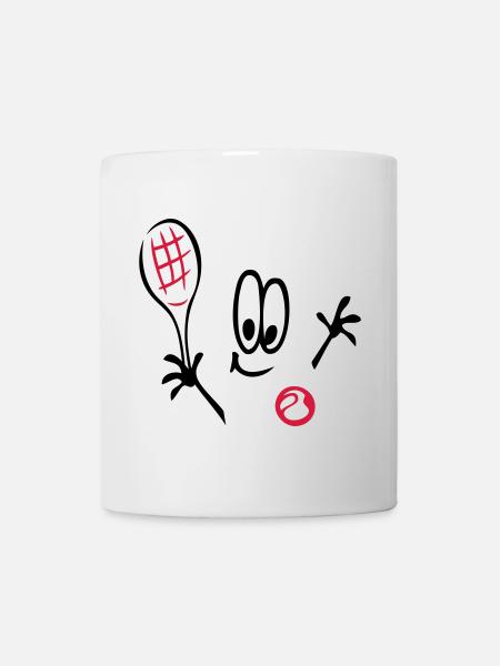 Sport, Tennis ,Tennisball, Comic - Tasse - Weiß
