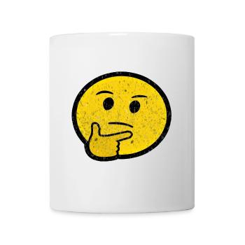 nachdenklicher emoji - Tasse - Weiß - Vorne