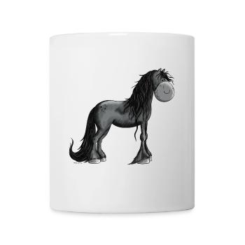 Cheval noir - Mug blanc - blanc - Devant