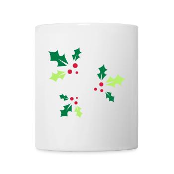 trois branches de palmiers à piqûres avec trois baies rouges - Mug blanc - blanc - Devant