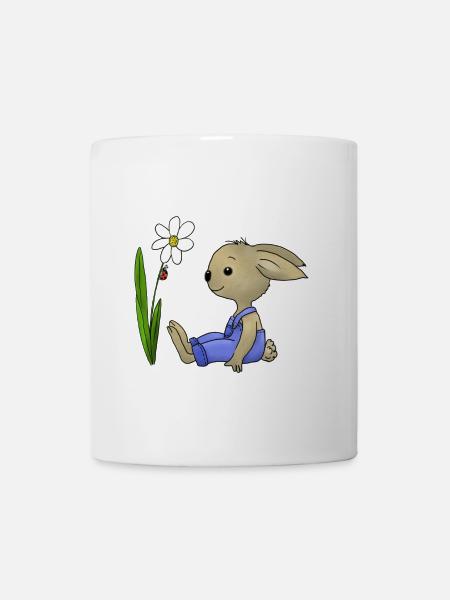 Hase und Marienkaefer - Tasse - Weiß