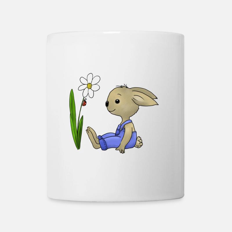 Hase und Marienkaefer - Tasse - Weiß