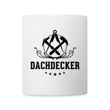 Dachdecker Schriftzug, Zunftzeichen - Tasse - Weiß - Vorne
