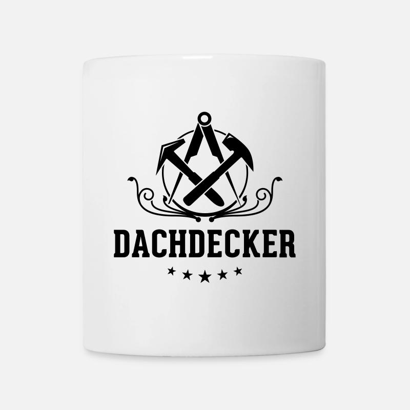 Dachdecker Schriftzug, Zunftzeichen - Tasse - Weiß
