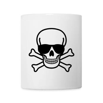 Skull with Sunglasses - Crâne - Mug blanc - blanc - Devant