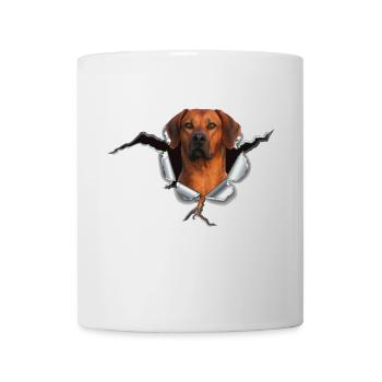 Rhodesian Ridgeback auf Metall - Tasse - Weiß - Vorne
