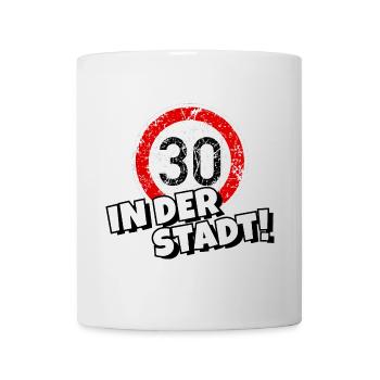 Tempo 30 in der Stadt - Tasse - Weiß - Vorne
