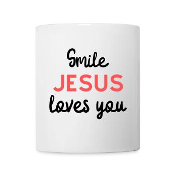 Roter Jesus Schriftzug - Tasse - Weiß - Vorne