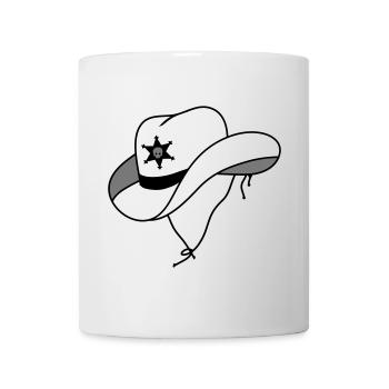 Chapeau de shérif avec petit crâne sur étoile de shérif - Mug blanc - blanc - Devant