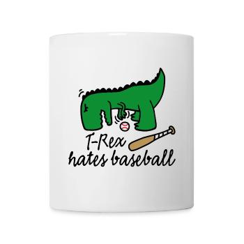 T-Rex hates baseball dinosaure joueur de base-ball - Mug blanc - blanc - Devant