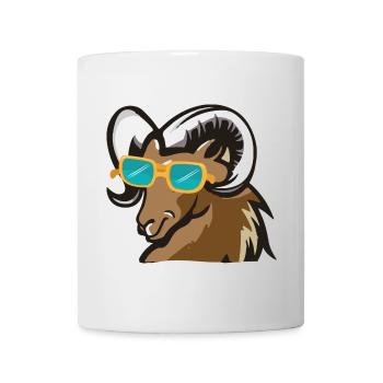 Ram with sunglasses - Mug - white - Front