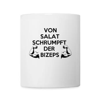 Von Salat schrumpft der Bizeps - Tasse - Weiß - Vorne