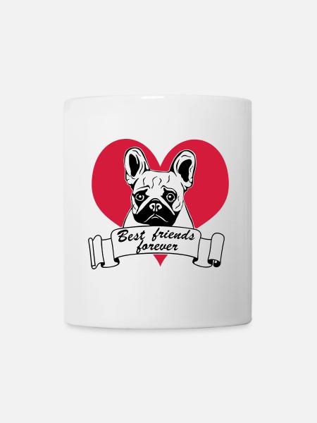 Bouledogue français, bouledogue français ... / + - Mug blanc - blanc
