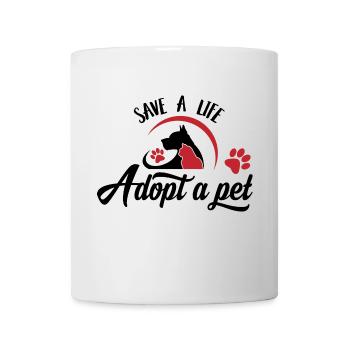 Adoptez un animal Adoptez au lieu d'acheter - Mug blanc - blanc - Devant