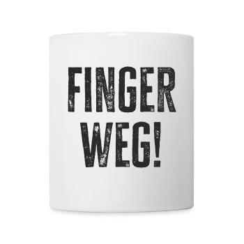 Finger weg - Bitte nicht berühren - Schutz - Tasse - Weiß - Vorne