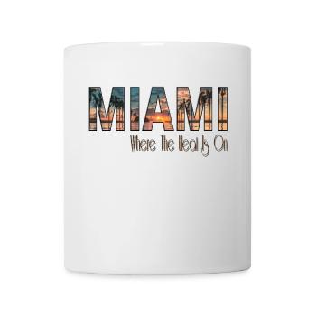 Miami - Où la chaleur est au rendez-vous - Mug blanc - blanc - Devant