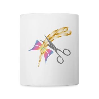Scissors cut a blonde braid - Mug - white - Front