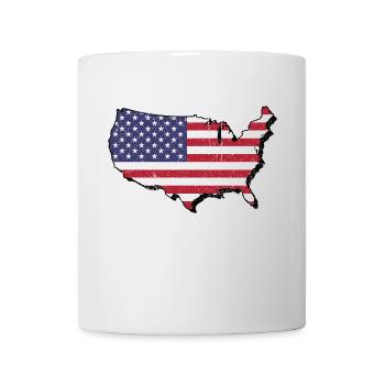 America map with flag - Mug - white - Front