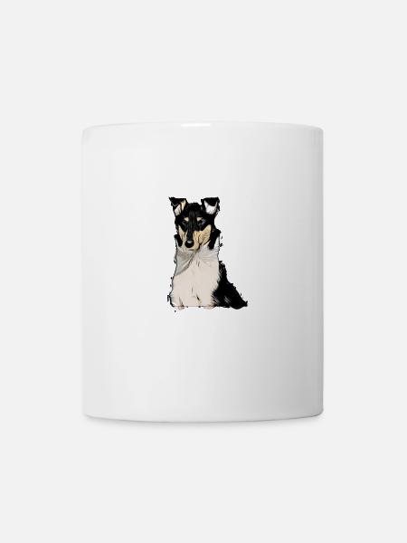 Shorthair Collie tricolor comic - Mug - white