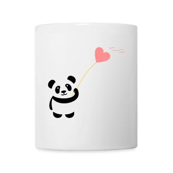 panda herz niedlich luftballon bär groß dick kusch - Tasse - Weiß - Vorne