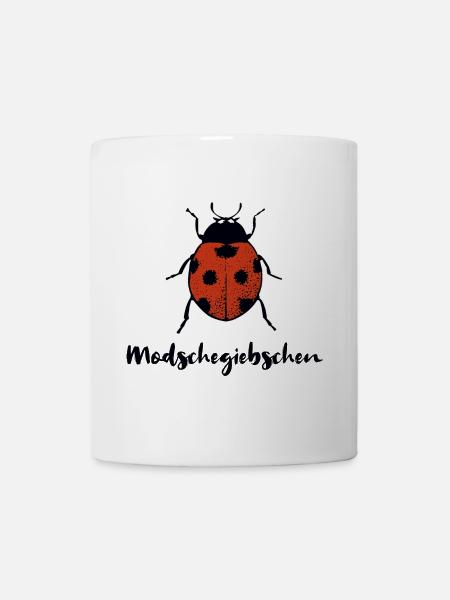 Modschegiebchen Marienkäfer Sächsisch Geschenk - Tasse - Weiß