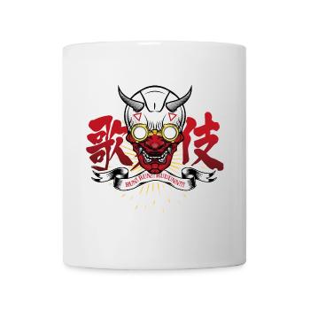 Golden Oni with Glasses and Rays - Mug - white - Front