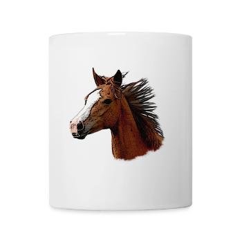 Horse face sideways, beautiful horses - Mug - white - Front