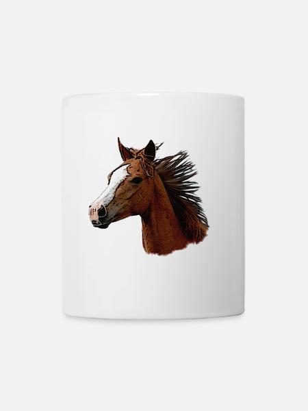 pferdegesicht seitlich, wunderschöne pferde - Tasse - Weiß