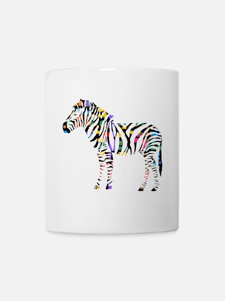 Buntes Zebra - Tasse - Weiß