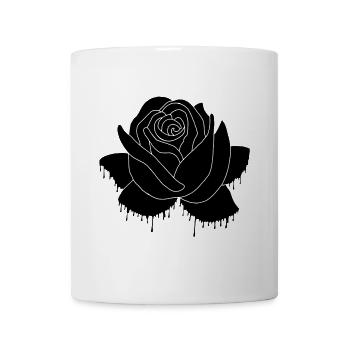 Graffiti einer schwarzen Rose - Tasse - Weiß - Vorne