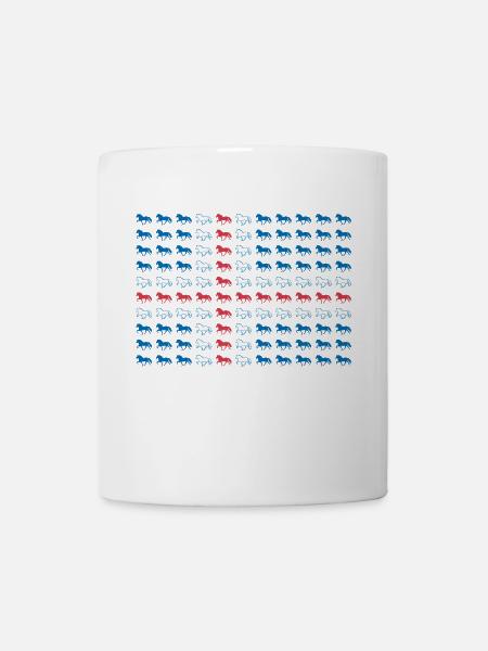 Isländische Flagge mit töltende Pferden - Tasse - Weiß