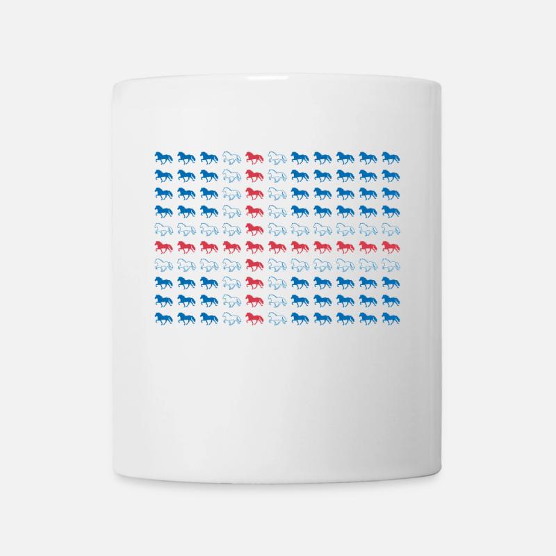 Isländische Flagge mit töltende Pferden - Tasse - Weiß
