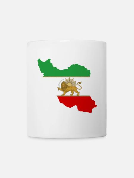 Iranische Flagge Löwe und Sonne - شیر خورشید پرچم - Tasse - Weiß