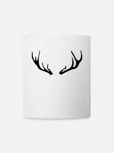 Hirschgeweih - Tasse - Weiß