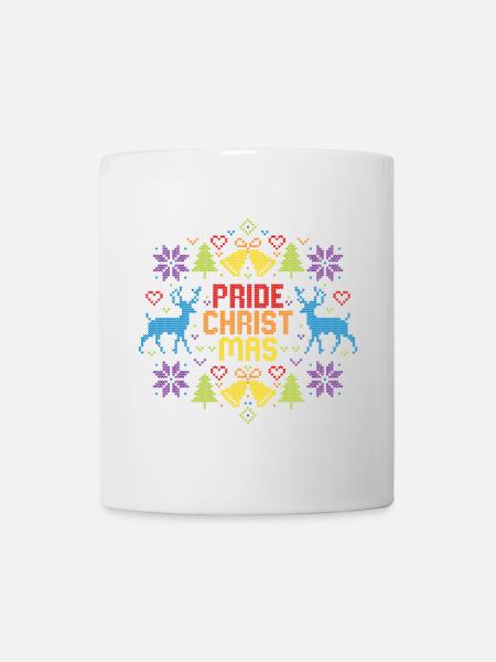 Affreux Noël Fierté Noël LGBTQ Arc-en-ciel - Mug blanc - blanc