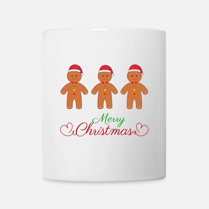 Frohe Weihnachten Lebkuchenmänner - Tasse - Weiß